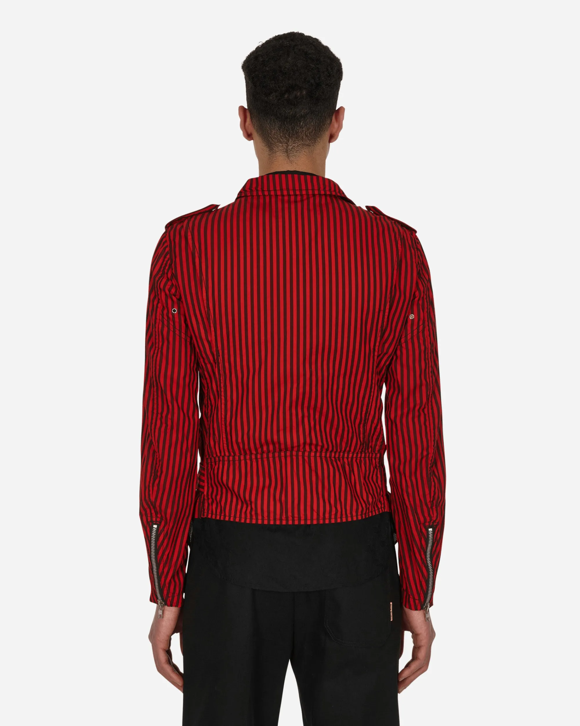 Comme Des Garçons Shirt Coats And Jackets^Stripe Biker Jacket Red
