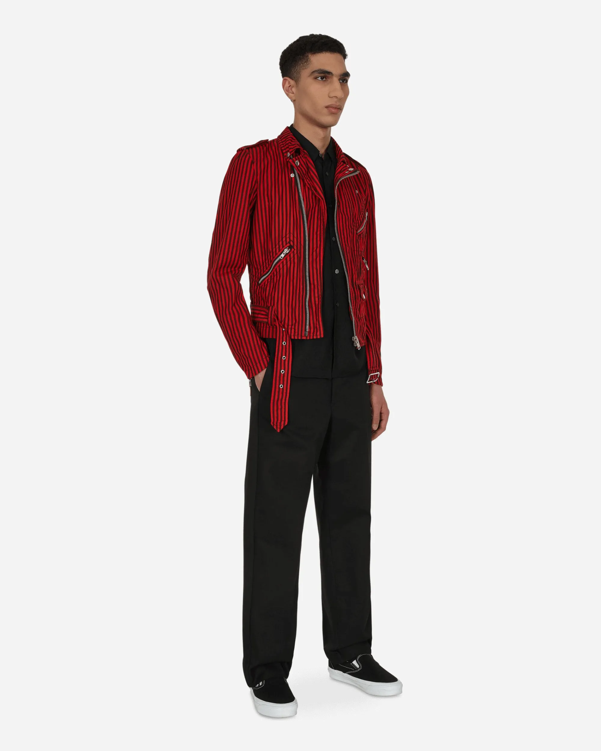 Comme Des Garçons Shirt Coats And Jackets^Stripe Biker Jacket Red