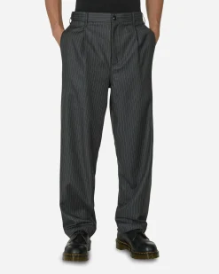 Stüssy Pants^Stripe Volume Pleated Trousers Grey