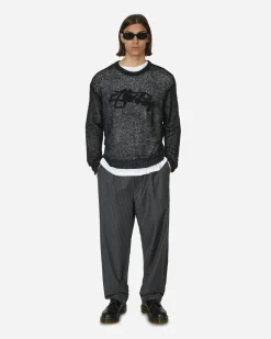 Stüssy Pants^Stripe Volume Pleated Trousers Grey