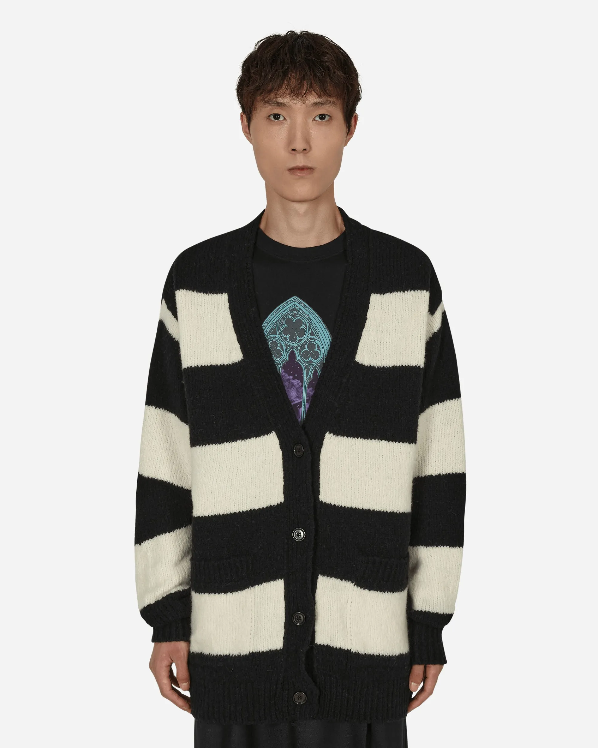 Dries Van Noten Knitwear^Striped Cardigan Black