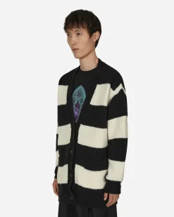 Dries Van Noten Knitwear^Striped Cardigan Black