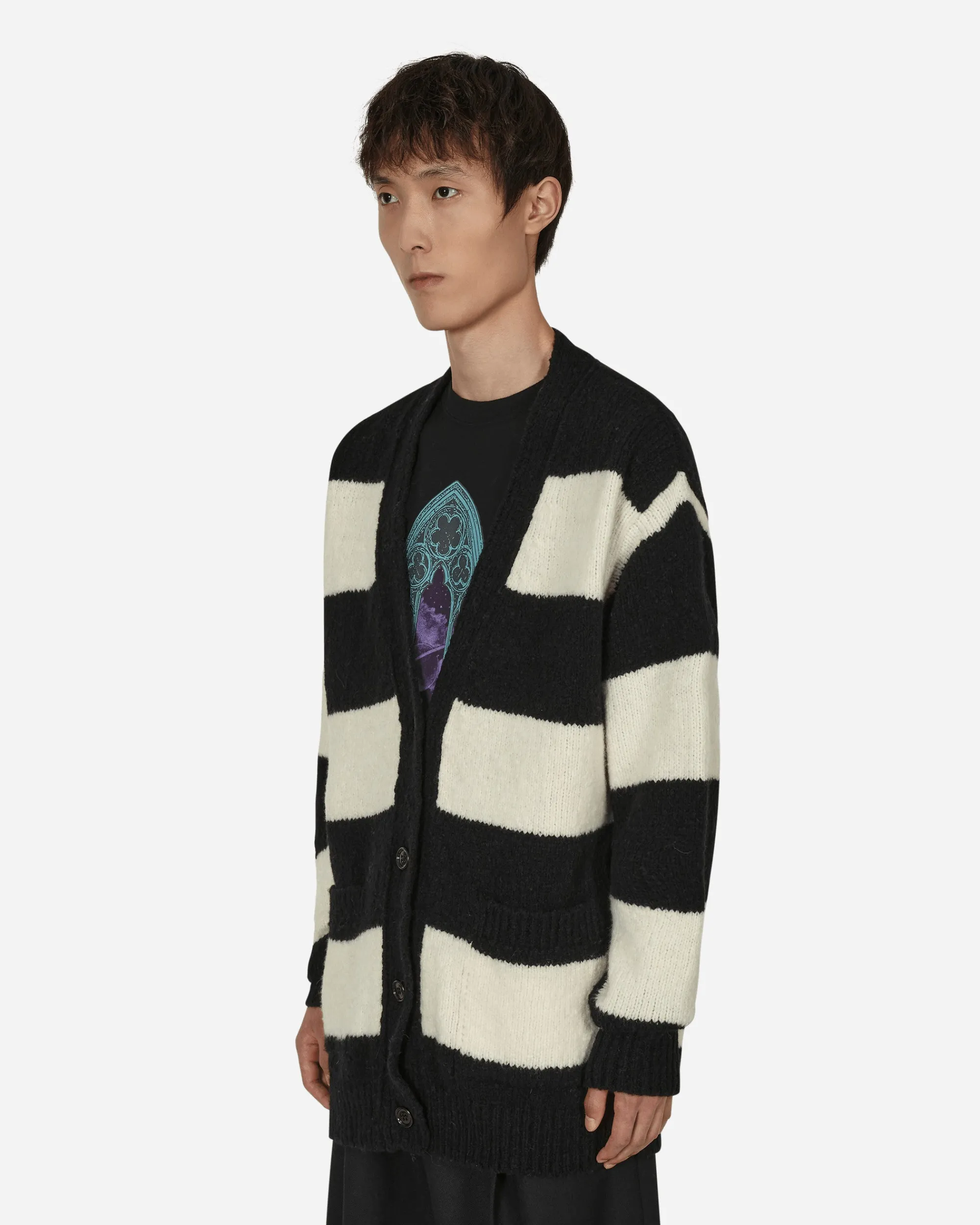 Dries Van Noten Knitwear^Striped Cardigan Black