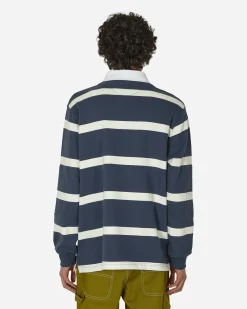 Nike T-Shirts^Striped Heavyweight Rugby Polo Shirt Thunder Blue / Sail