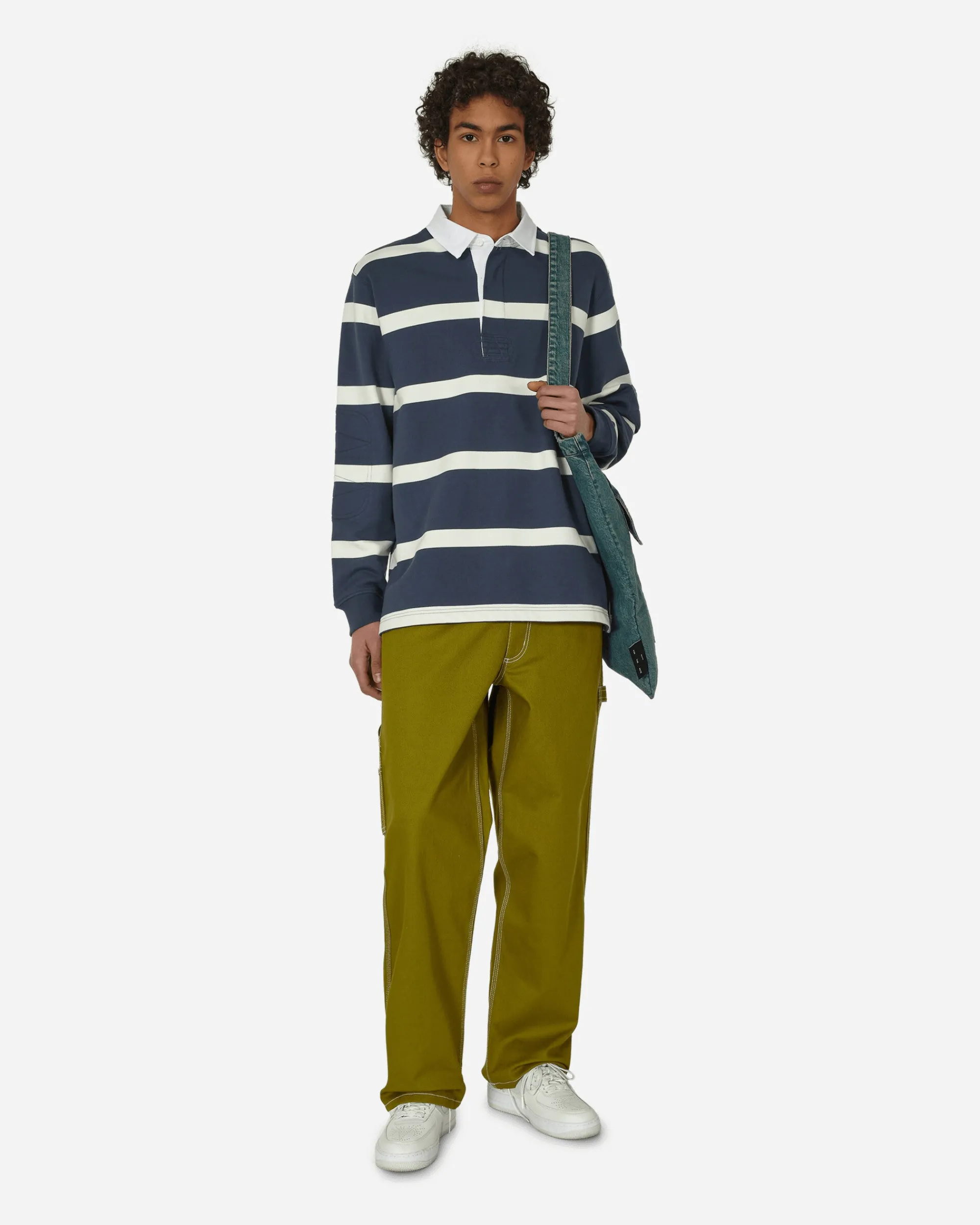 Nike T-Shirts^Striped Heavyweight Rugby Polo Shirt Thunder Blue / Sail