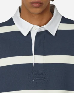 Nike T-Shirts^Striped Heavyweight Rugby Polo Shirt Thunder Blue / Sail