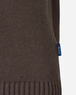 Awake NY Knitwear^Striped Mohair Sleeve Cardigan Brown