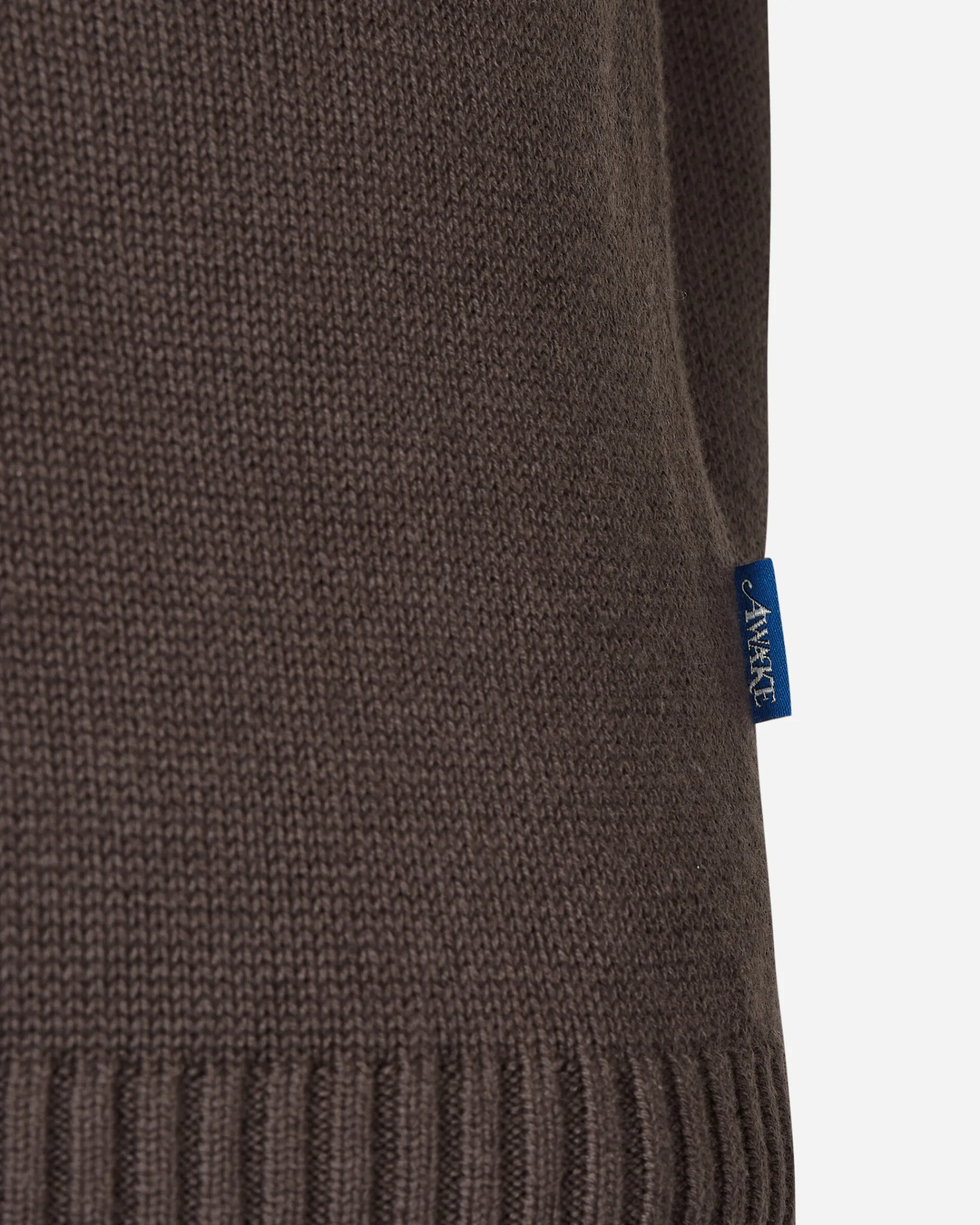 Awake NY Knitwear^Striped Mohair Sleeve Cardigan Brown