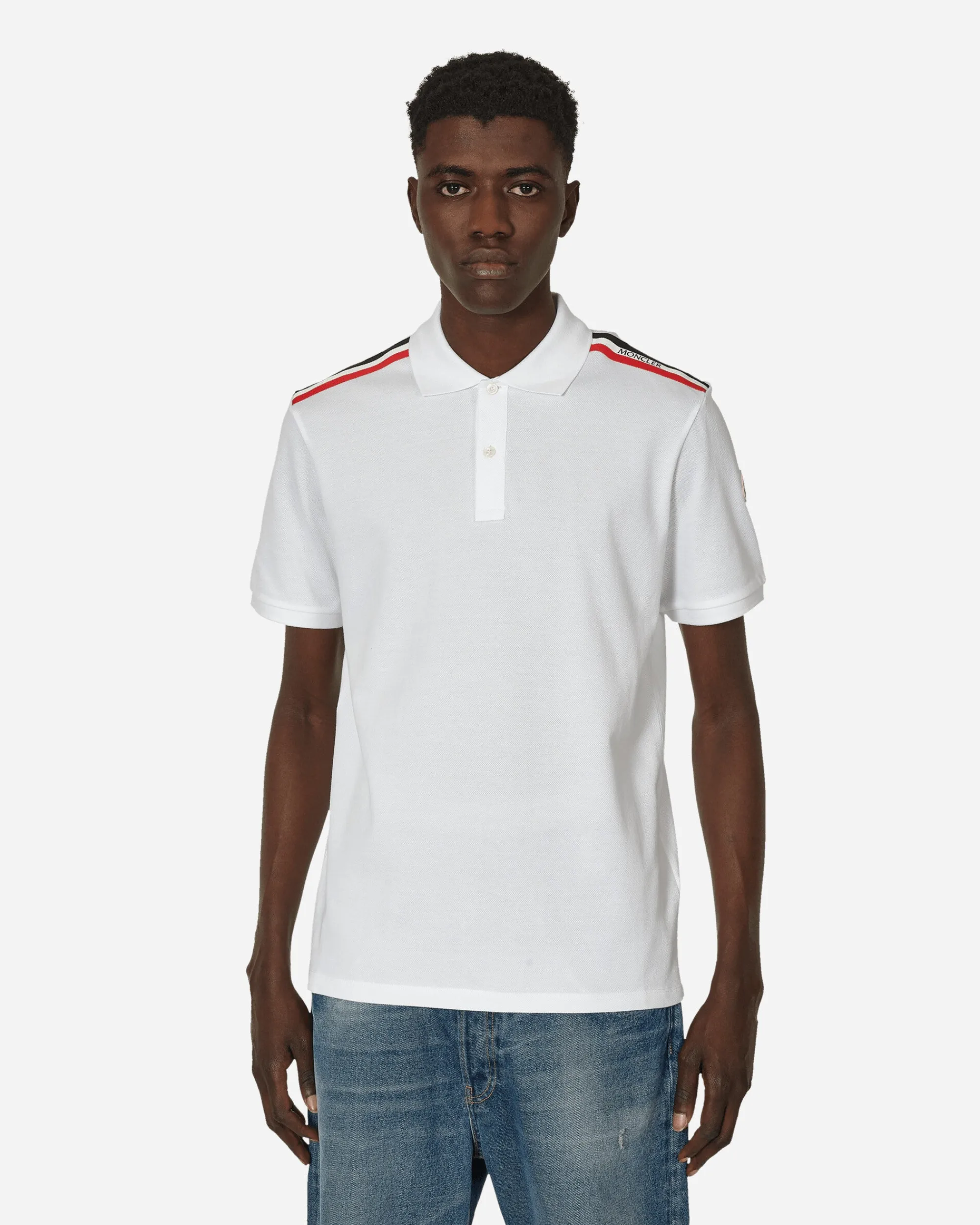 Moncler T-Shirts^Striped Polo Shirt White