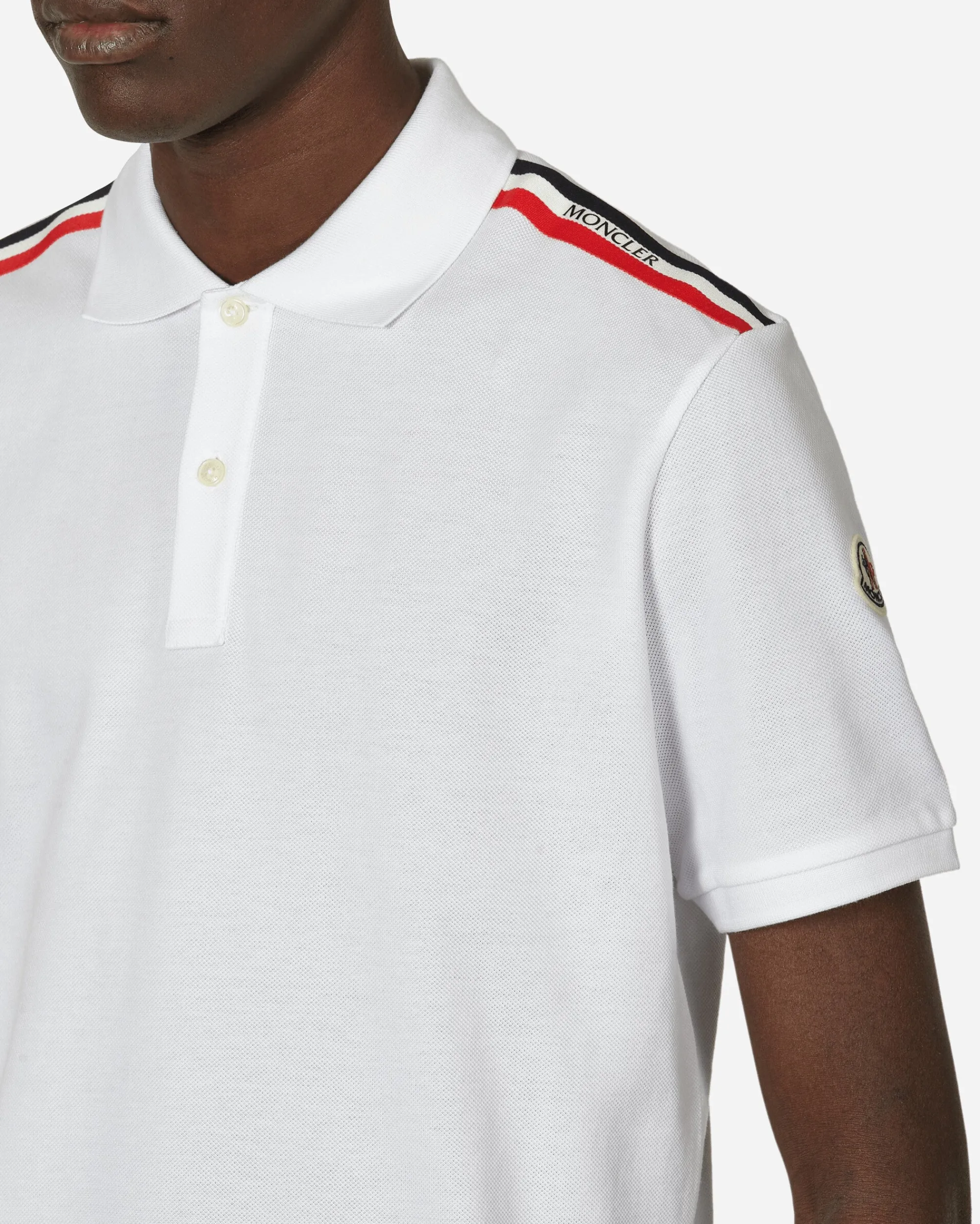 Moncler T-Shirts^Striped Polo Shirt White