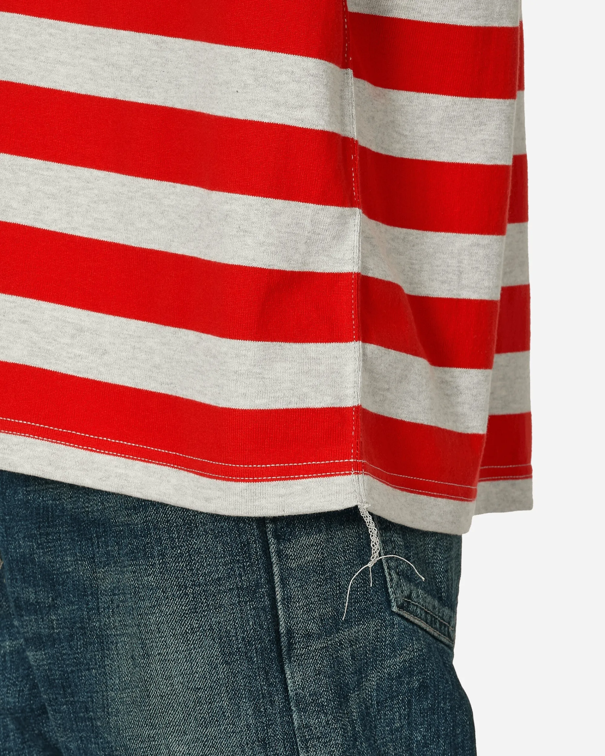 Junya Watanabe MAN T-Shirts^Striped T-Shirt Grey / Red