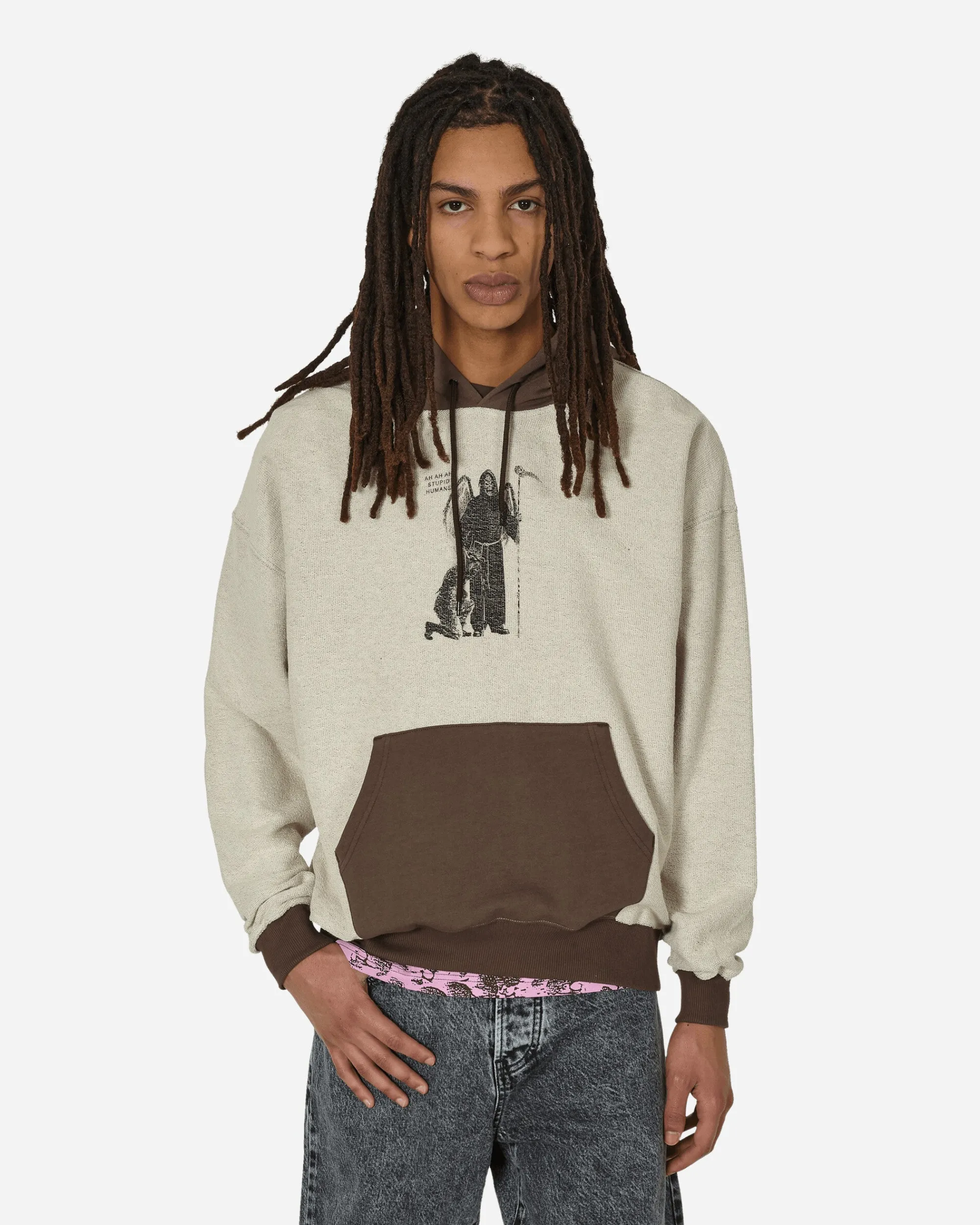 Iuter Sweatshirts^Stupid Humans Reverse Hoodie Brown
