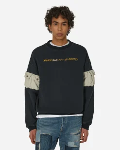 KAPITAL Sweatshirts^SWT Knit 2Tones Nickel 8" Sleeve Sweatshirt (Working Embroidery) Black