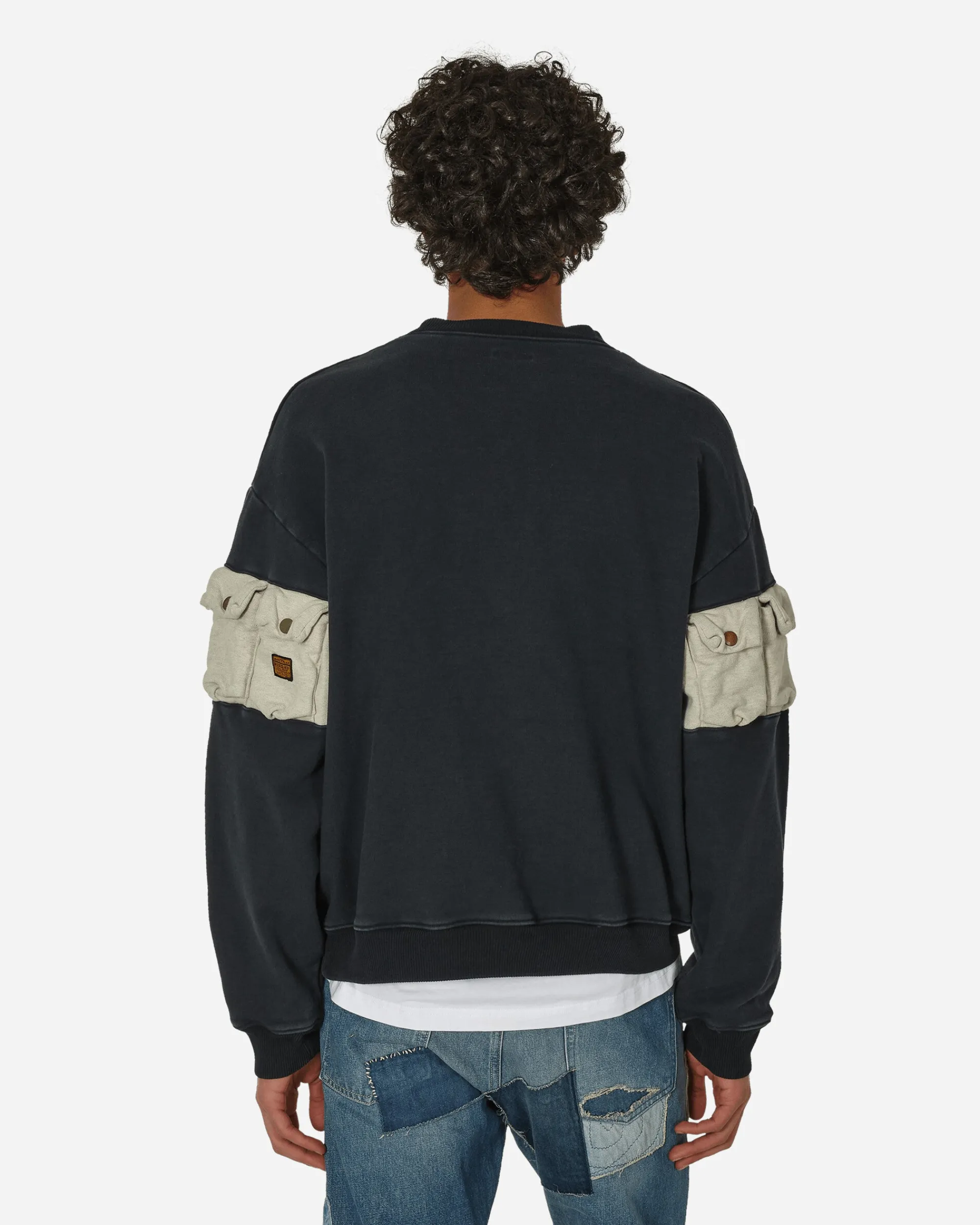 KAPITAL Sweatshirts^SWT Knit 2Tones Nickel 8" Sleeve Sweatshirt (Working Embroidery) Black