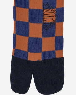 Brain Dead Underwear^Tabi Checker Quarter Crew Socks Navy