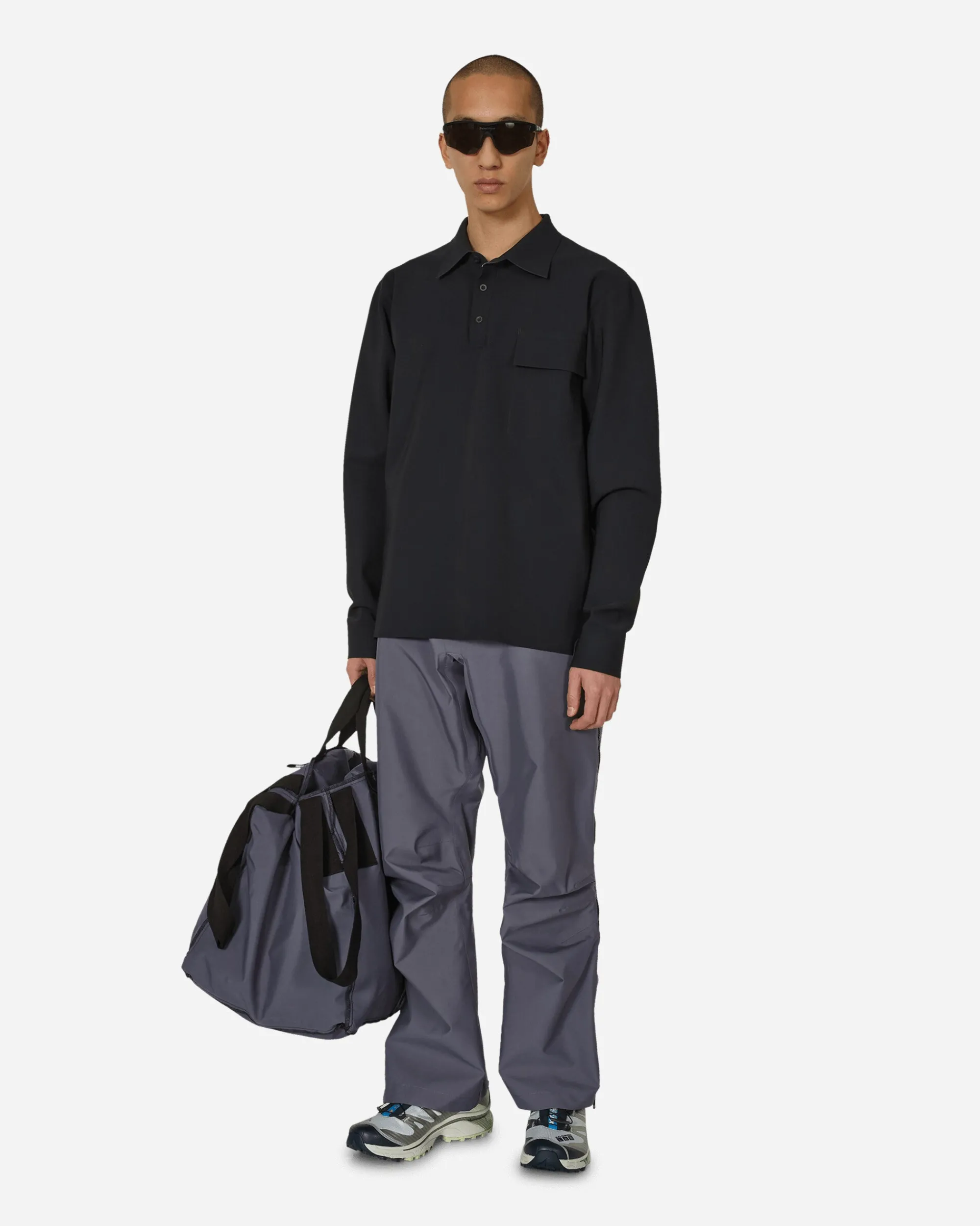 GR10K T-Shirts^Taped Bonded Polo Shirt Black