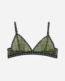 Priscavera Underwear^Tartan Studded Bra Green