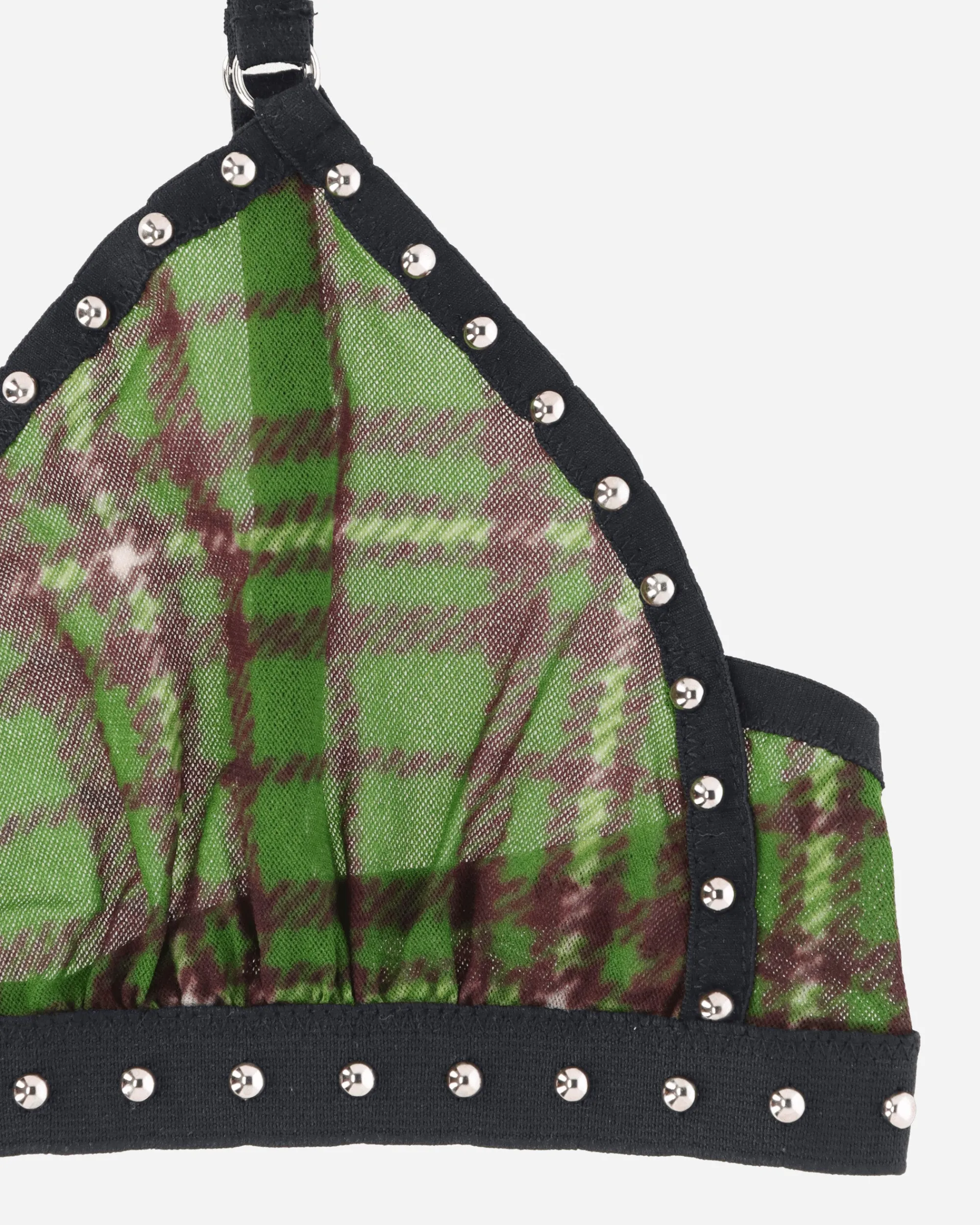 Priscavera Underwear^Tartan Studded Bra Green