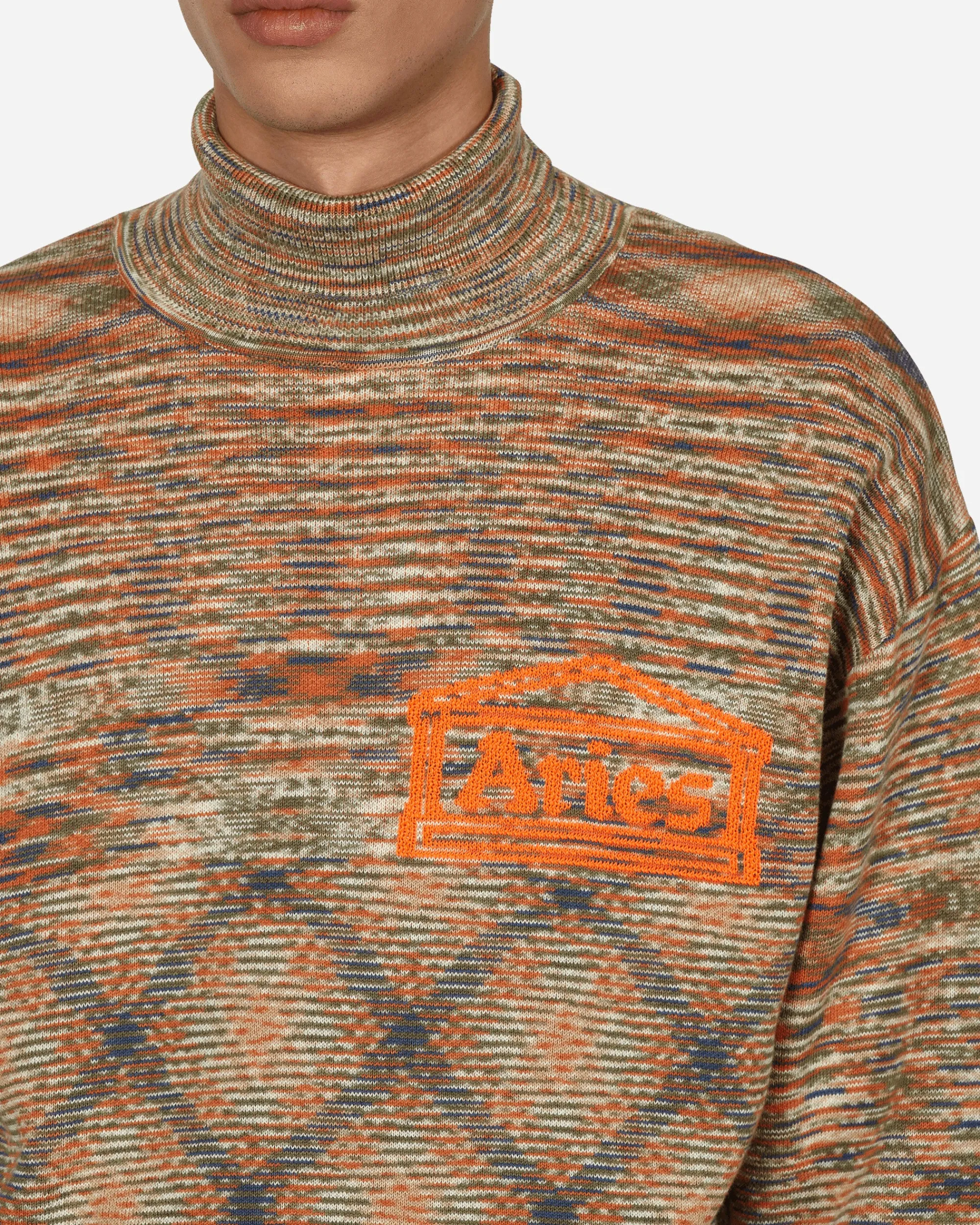 Aries Knitwear^Temple Space Dye Turtleneck Multicolor