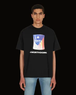 4 Worth Doing T-Shirts^The Ceramic Flag T-Shirt Black