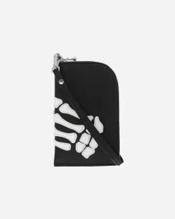 KAPITAL Bags And Backpacks|Bags And Backpacks^Thumb-Up Bone Hand Zip Neck Pouch Black