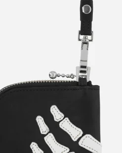 KAPITAL Bags And Backpacks|Bags And Backpacks^Thumb-Up Bone Hand Zip Neck Pouch Black