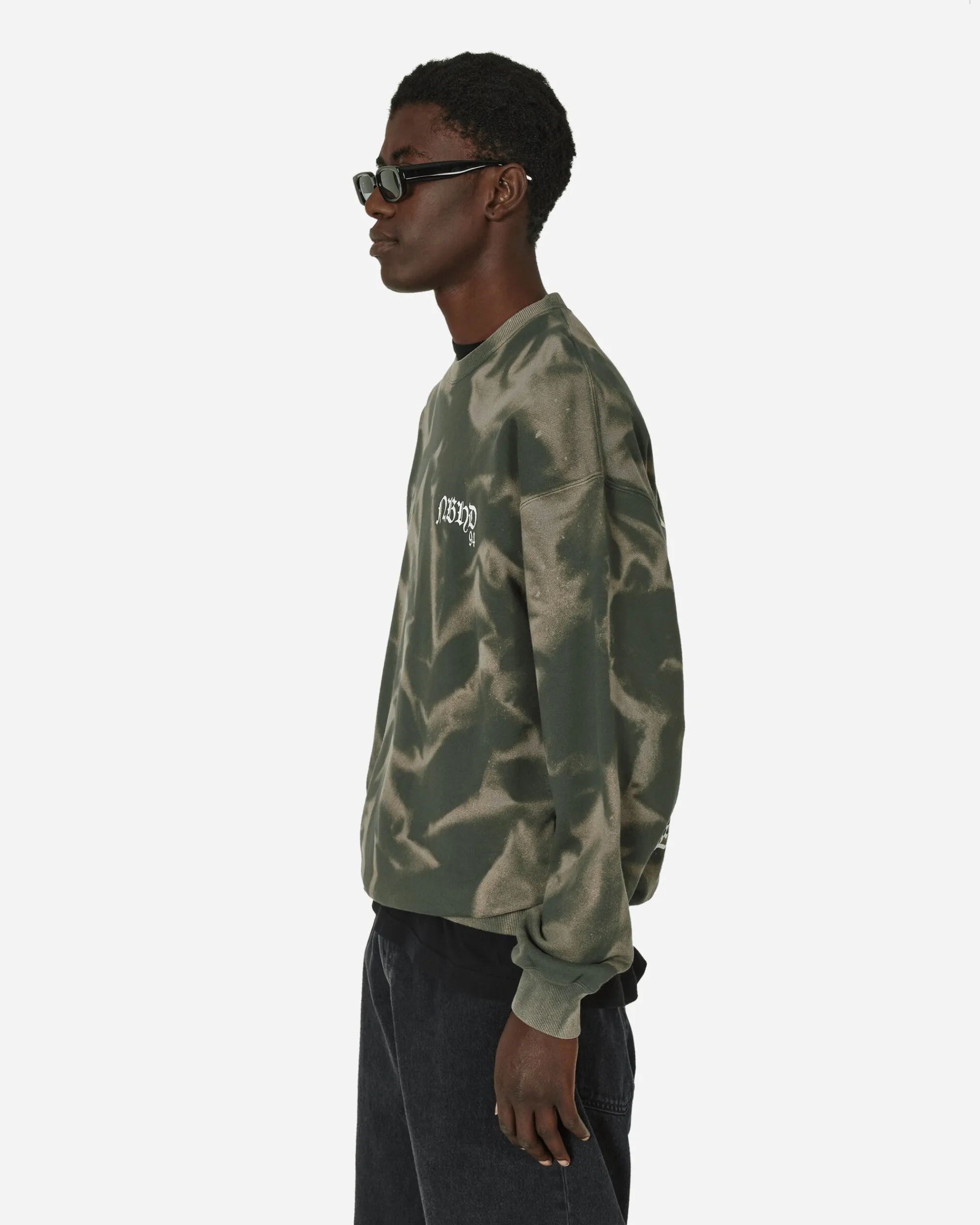 Neighborhood Sweatshirts^Tie-Dye Crewneck Sweatshirt Olive Drab