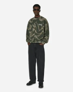 Neighborhood Sweatshirts^Tie-Dye Crewneck Sweatshirt Olive Drab