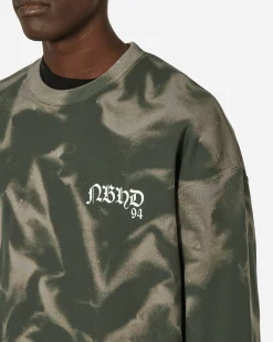 Neighborhood Sweatshirts^Tie-Dye Crewneck Sweatshirt Olive Drab