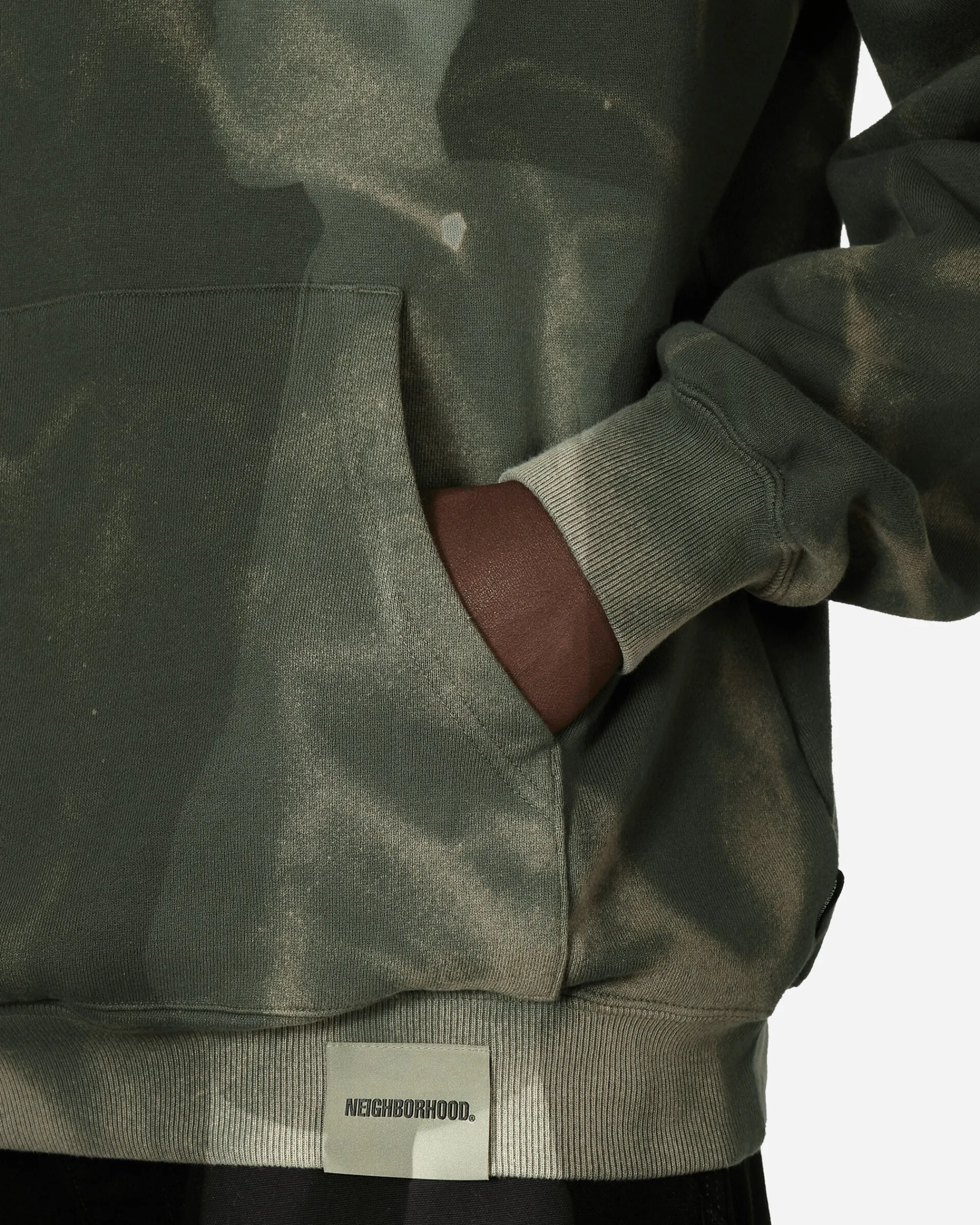 Neighborhood Sweatshirts^Tie-Dye Hooded Sweatshirt Olive Drab