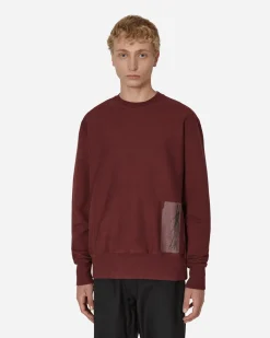 GR10K Sweatshirts^Transcript Stoarage Unbrushed Crewneck Sweatshirt Red