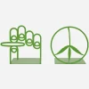 Mister Green Home^Trifecta Bookends Green