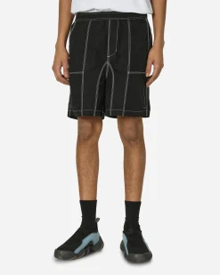 Brain Dead Shorts^Triple Needle Bishop Shorts Black