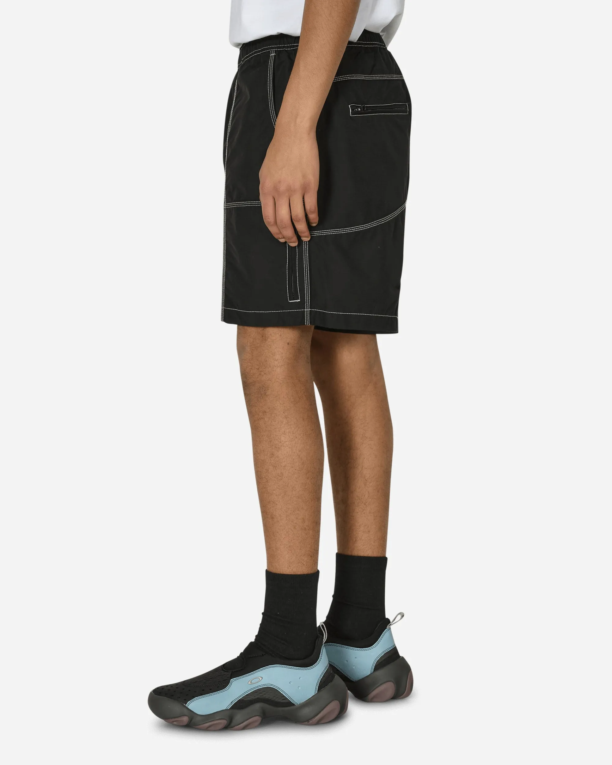 Brain Dead Shorts^Triple Needle Bishop Shorts Black
