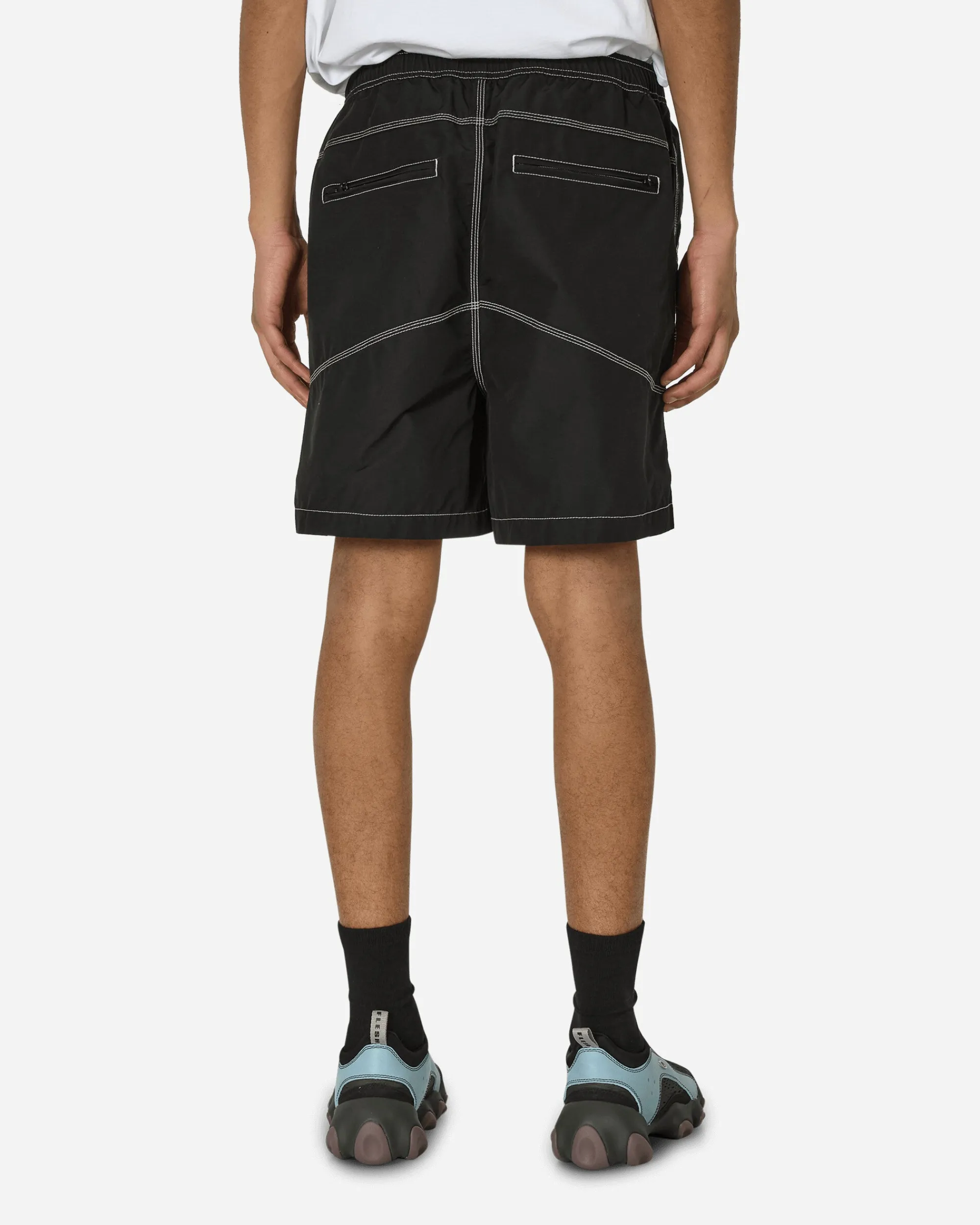 Brain Dead Shorts^Triple Needle Bishop Shorts Black
