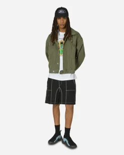 Brain Dead Shorts^Triple Needle Bishop Shorts Black
