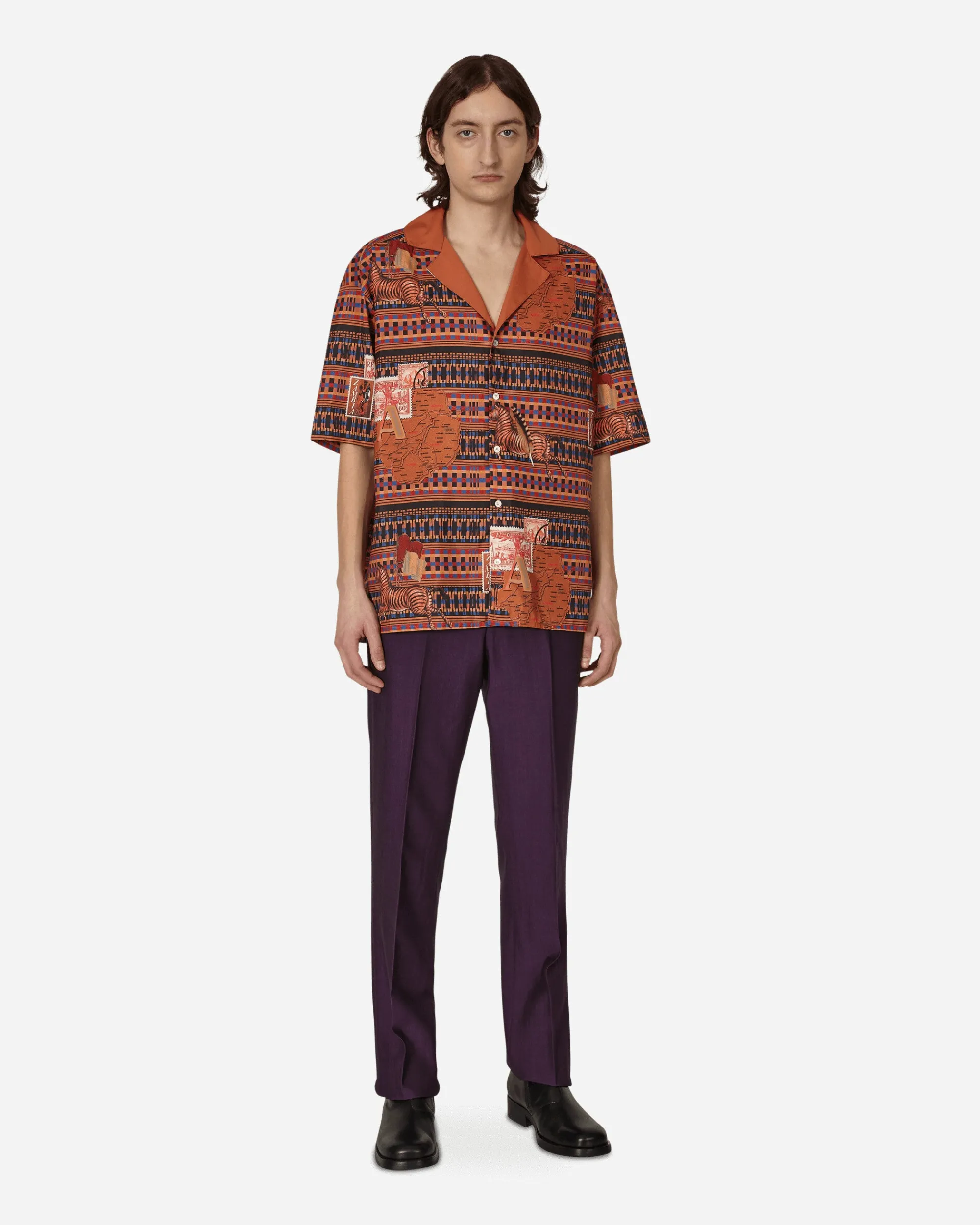 Ahluwalia Shirts^Tunde Short Sleeve Shirt Brown
