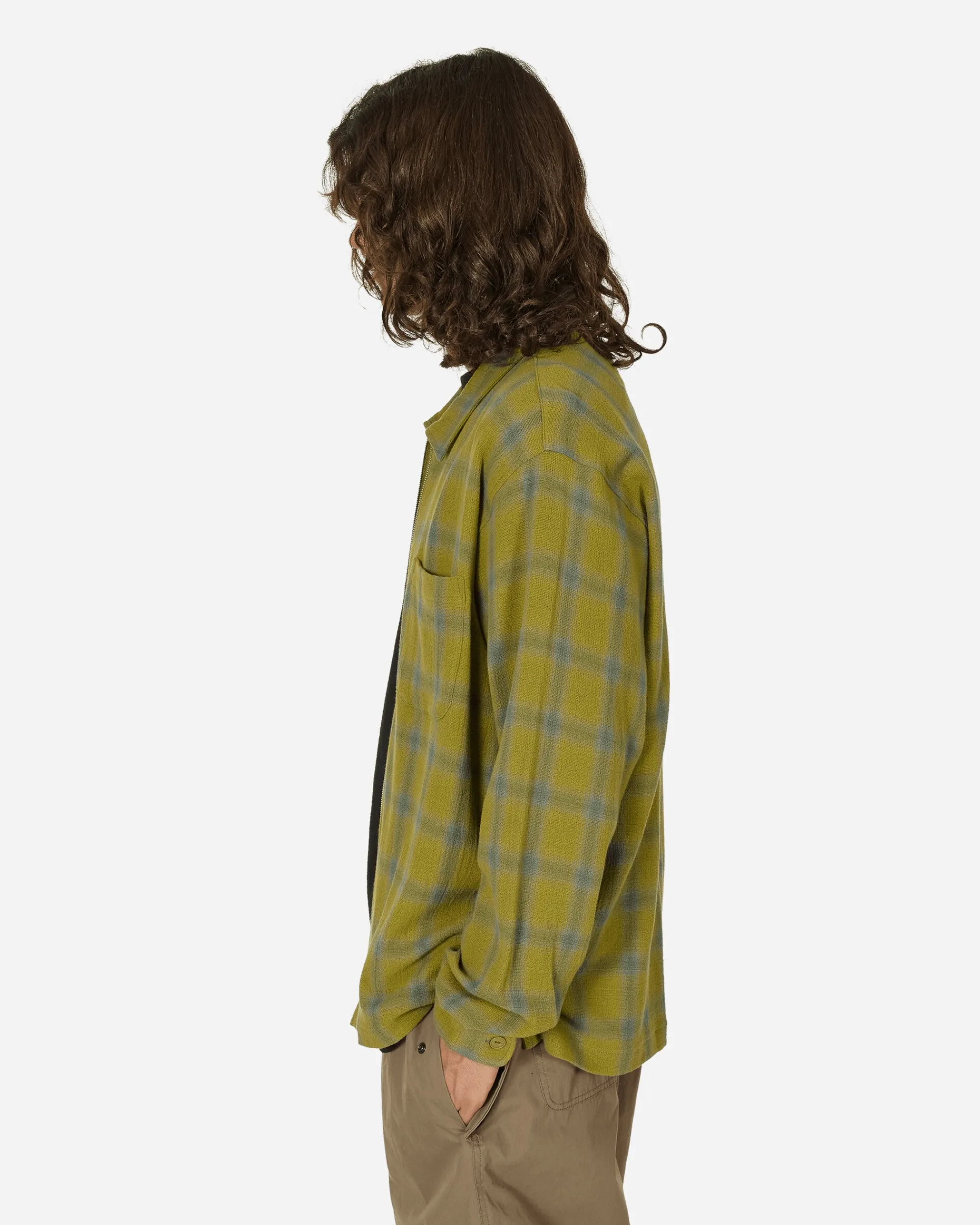 Stüssy Shirts^Twisted Yarn Plaid Zip Shirt Green