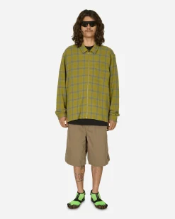 Stüssy Shirts^Twisted Yarn Plaid Zip Shirt Green