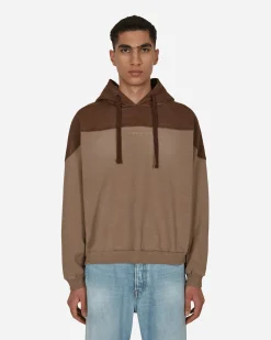 Guess USA Sweatshirts^Two Tone Hooded Sweatshirt Brown