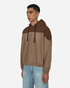 Guess USA Sweatshirts^Two Tone Hooded Sweatshirt Brown