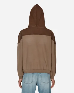 Guess USA Sweatshirts^Two Tone Hooded Sweatshirt Brown