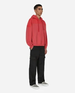 Guess USA Sweatshirts^Two Tone Hooded Sweatshirt Red