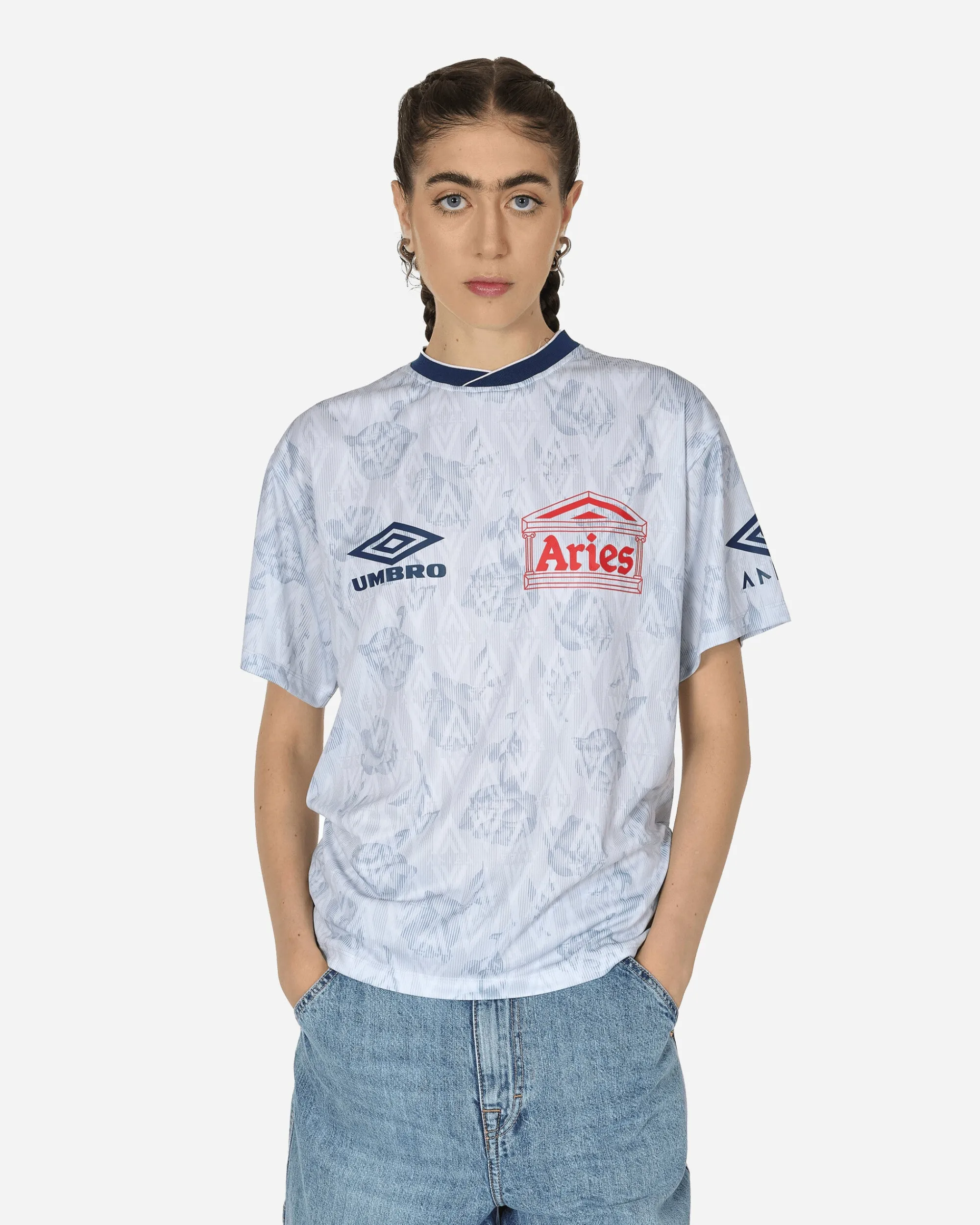 Aries T-Shirts^Umbro Roses Football Jersey White
