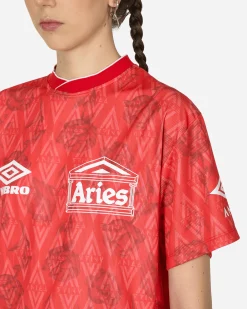 Aries T-Shirts^Umbro Roses Football Jersey Red