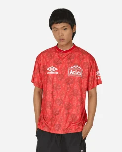 Aries T-Shirts^Umbro Roses Football Jersey Red