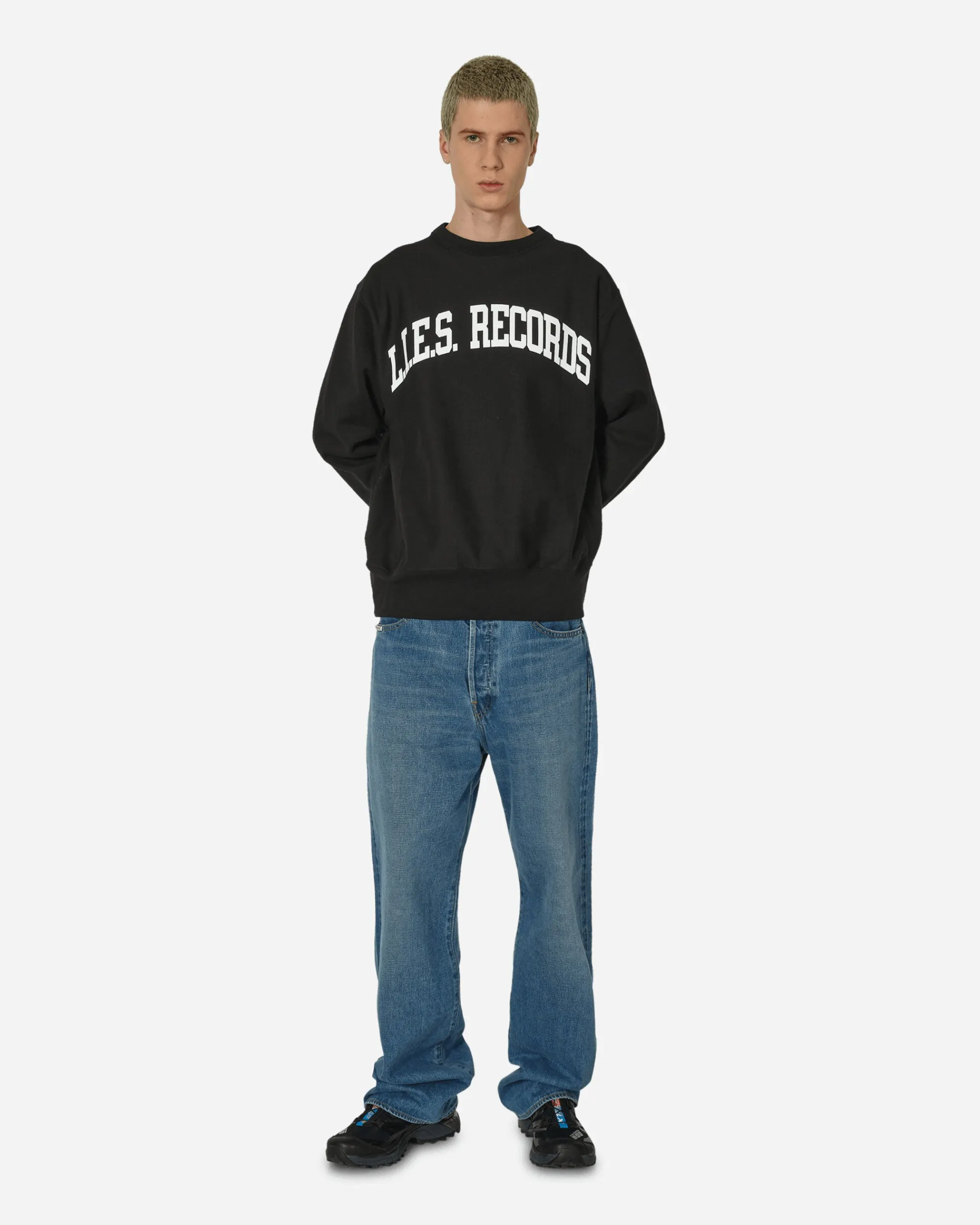 L.I.E.S. Records Sweatshirts^Varsity Crewneck Sweatshirt Black
