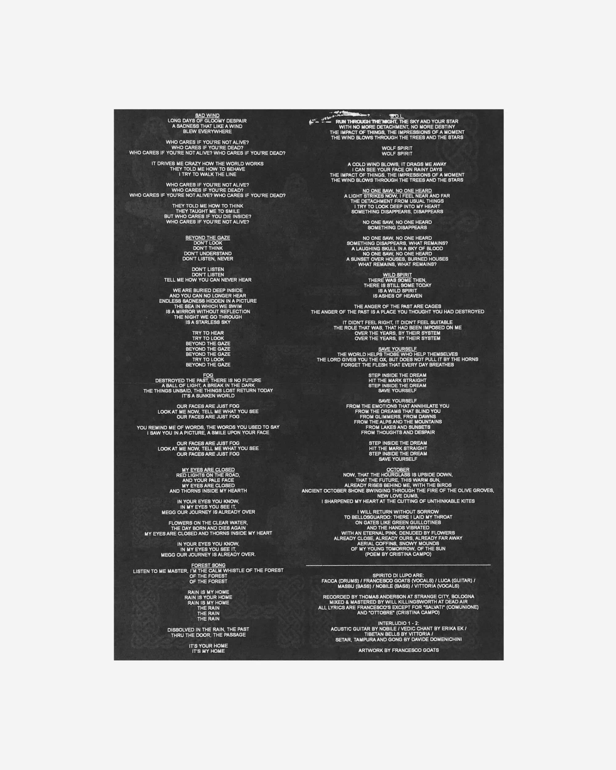 Sentiero Futuro Music^Vedo La Tua Faccia Nei Giorni Di Pioggia Vinyl