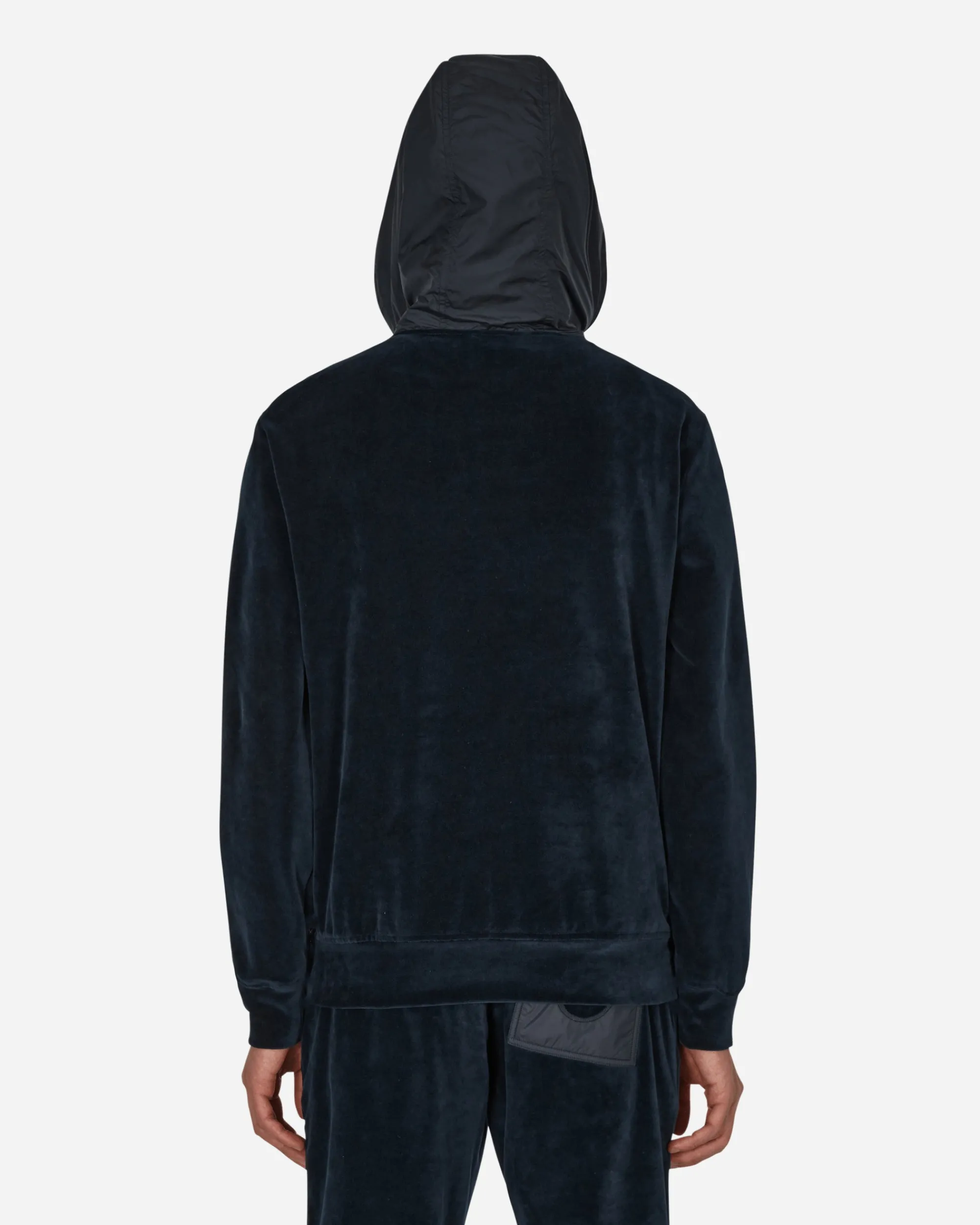 Moncler Sweatshirts^Velvet Hooded Sweatshirt Blue