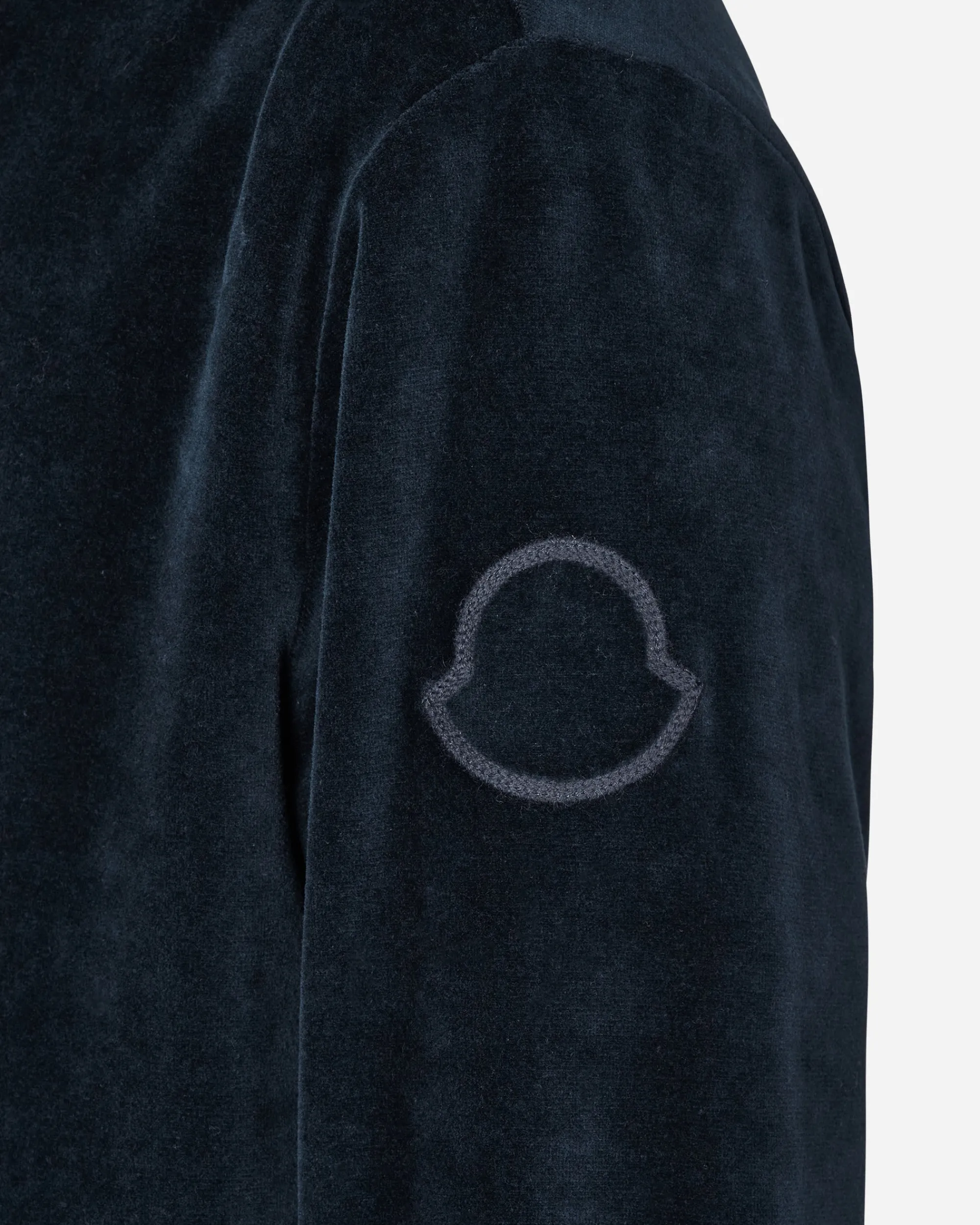 Moncler Sweatshirts^Velvet Hooded Sweatshirt Blue